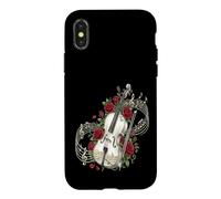 Violoncelle Rose Flower Musique Classique Coque pour iPhone X/XS