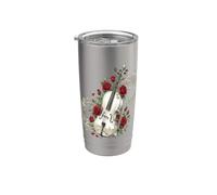 Violoncelle Rose Flower Musique classique Gobelet isotherme en acier inoxydable double paroi