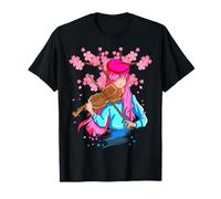 Violoniste Anime Girl Esthétique Kawaii Cartoon Violoniste T-Shirt
