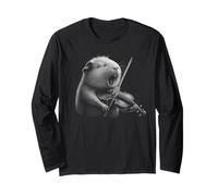 Violoniste cochon d'Inde jouant du violon amoureux des animaux Manche Longue