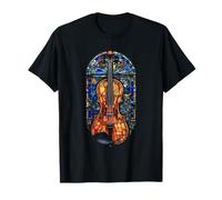 Violoniste en vitrail violoniste musicien joueur de cordes T-Shirt