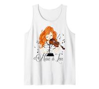 Violoniste Fille Dessin Animé Musique Classique Folk Débardeur