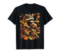 Violoniste Raton Laveur avec Violon Feuilles d'automne esthétique d'automne T-Shirt