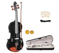 Violons Ensemble De Violon En Bois Massif Table Épicéa Noir Mat Taille Standard Comprenant Étui Cordes Et Accessoires