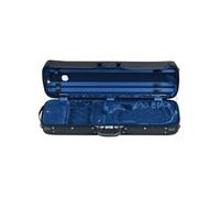 GEWA Violinkoffer Liuteria Atlanta, Thermokern, wasserabweisend, mit Notentasche, schwarz, innern Rautenplüsch blau 4/4