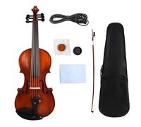 Violons Violon Électrique Bleu À Six Cordes En Bois Massif Avec Un Beau Son Cinq Et Une Finition Rouge Profond(4)