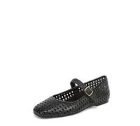 Vionic Chaussures Plates Alameda tissées Mary Jane pour Femme, Cuir Noir, 6 UK Wide