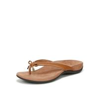 Vionic Femme Bella Sandale Plate, Cuir Marron Clair, 42 EU Large