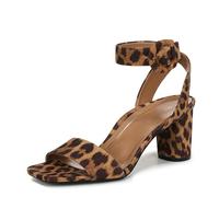 Vionic Femme Zinfandel Sandale à Talon, Léopard Brun Clair, 37.5 EU Large