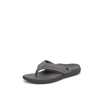 Vionic Men's Mtide Ii Flip-Flop, Charcoal Grey Leather, 43 EU