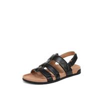 Vionic Sandales plates Eureka pour femme, cuir noir, 38.5 EU