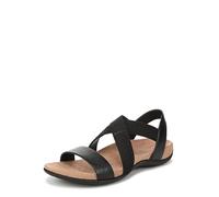 Vionic Sandales plates Raina pour femme, Cuir noir, 39 EU