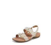 Vionic Sandales plates Reese pour femme, Tissu synthétique beige avoine, 3.5 UK Wide