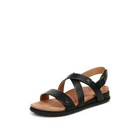 Vionic Women's Cypress Flat Sandal, cuir noir, 5.5 UK Wide