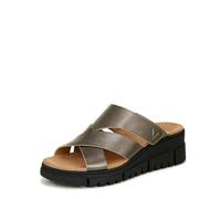 Vionic Women's Uptown Sunset Wedge Sandal, Gunmetal Metal Leather, 38 EU