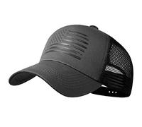 VIONLAN Casquette de Baseball Drapeau américain pour Homme et Femme avec Logo en Relief 3D réglable en Maille, Drapeau Gris foncé/Noir, Taille Unique