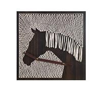 VIONNPPT DIY String Art Kit 3D Dessin Créatif Art Craft Nail String, Motif DIY Décoration Murale Maison Cadeau Unique (Cheval 30 x 30 cm)
