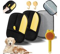 Viorane Pet Hair Remover Electrostatic Gloves, Viorane Pet Hair Glove, Electrostatic Gloves Pets Mitt, Pets Mitt Removal Glove, Removal Tool Reusable Static Removal Mitten, Double-Sided (2PCS)