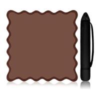 VioraWhite Mini tapis de Mahjong pour voyage, mignon, festonné, antidérapant, réduction du bruit, accessoires de mahjong, cadeaux de domino et de carrelage (marron)
