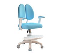VioroKew Kids Desk Chair Ergonomic Study Chairs with Armrest and Back, Home Office Chair with Wheels Height Adjustable Swivel Cute Vanity Chair,Small Desk Stool for Girls Boys Bleu