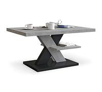 Viosimc Table Basse de Salon Gris Béton Noir - Meuble Design Moderne avec Étagère, Élégante, Parfaite pour Le Thé, Le Café et Un Salon Contemporain - Coffee Table Beton Black