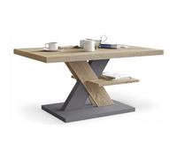 Viosimc Table Basse Moderne en Bois Chêne Sonoma et Gris - 90x60x45 cm, Design Épuré avec Étagère, Idéale pour Salon ou Coin Café