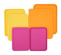Viotiin Lot de 6 couvercles de rangement rectangulaires en silicone pour bols en verre Pyrex 7210-PC, 7211-PC, 7212-PC (récipient non inclus) - Passe au micro-ondes, lave-vaisselle et congélateur