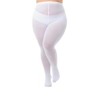 Viozocy Collant Femme Grande Taille Taille Haute Élastique Durable, Doux Semi Opaque Taille Plus, XL 2XL 3XL 4XL Blanc XL