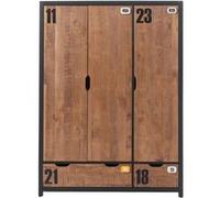 Vipack Armoire Alex 3 portes pin massif style industriel 148 cm