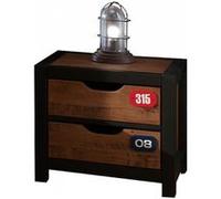 Vipack ALEX Chevet table de nuit pin massif Rouge G