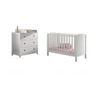 Amori Blanc Lit Bébé 60x120cm Commode plan à langer