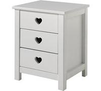 Vipack AMORI Chevet table de nuit Amori laqué blanc Blanc G