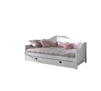 Vipack Amori Lit Capitaine Laqu Blanc + Sommier + Lit Gigogne