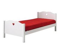Vipack Lit simple Amori 90 x 200 cm Bois massif laqué blanc Contemporain
