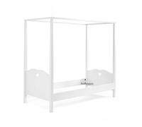 Vipack Amori Lit Simple Baldaquin 90x200cm Laqu Blanc + Sommier