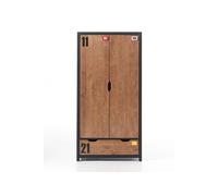 Vipack Armoire de chambre enfant en bois de pin massif 2 portes - Alex - AXKL1219