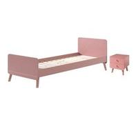 Vipack Billy Lit Terra Rose 90x200cm + Chevet Terra Rose