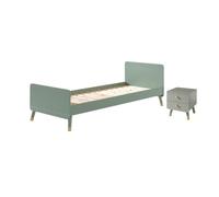 Vipack billy lit vert olive 90x200cm + chevet vert olive