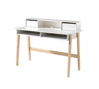 Vipack Bureau enfant en bois blanc avec rangements - Kiddy - KIBU1214