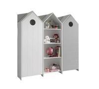 Vipack casami armoire 1 porte blanc + armoire ouverte + armoire 1 porte grise