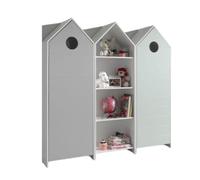 Vipack Casami Armoire 1 Porte Gris + Armoire Ouverte + Armoire 1 Porte Menthe
