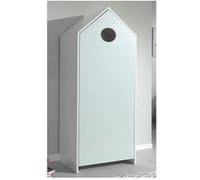Les Tendances Armoire enfant 1 porte cabine de plage bois laqué vert menthe Camila Gris