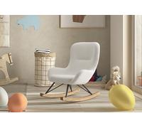 Fauteuil à Bascule Bouclette "Rocky" 68cm Blanc