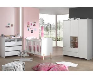 Vipack Chambre Bébé Complète : Lit, Armoire 140 cm, Commode à Langer - Kiddy - KICOBB04
