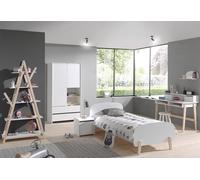 Vipack Chambre Enfant Complète : Lit, Chevet, Armoire, Bureau, Étagère - Kiddy - KICO1414