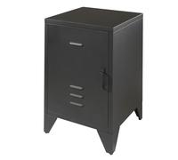Vipack Chevet En Mtal Bronxx 1 Porte 1 Etagere 60x40x40cm Noir Mat