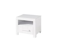 Vipack Table de Chevet en Bois Massif Blanc 1 Tiroir 39 x 50 cm Erik - ERNA1214