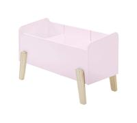 Vipack - Coffre à jouets Kiddy 80 cm - laqué vieux rose, pieds bois massif clair