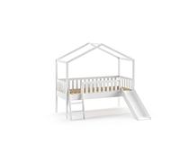 Vipack Dallas LIT CABANE ECHELLE+Toboggan Blanc 90x200cm*
