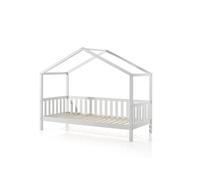 Vipack dallas lit mh 90 x 200 blanc +tente textile papillon